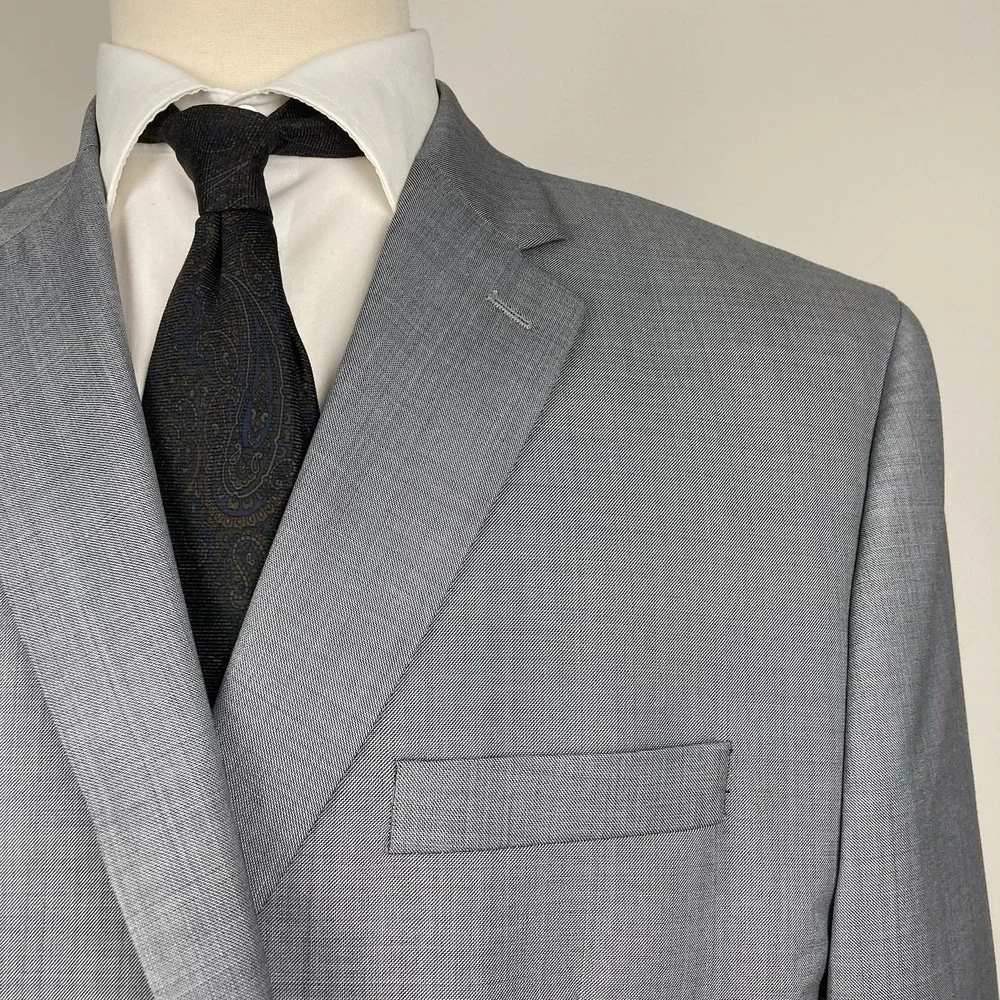 Michael Kors Mens Classic-fit Suit Jacket Blazer 50R Grey Stretch E06833